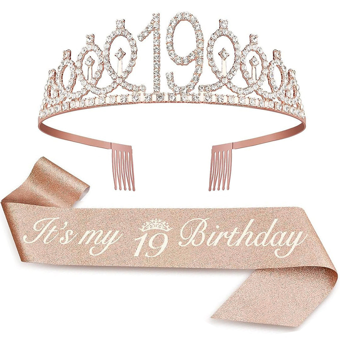Ladies Crystal Princess Crown with 30 & Fabulous lettering Stornfield