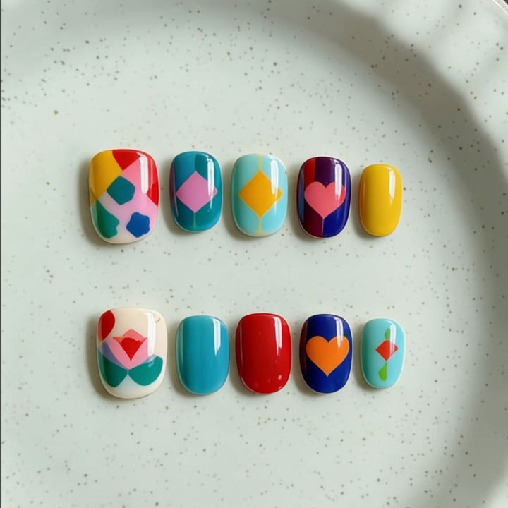 Artistic Cat-Themed Press-On Nail Art Set Stornfield