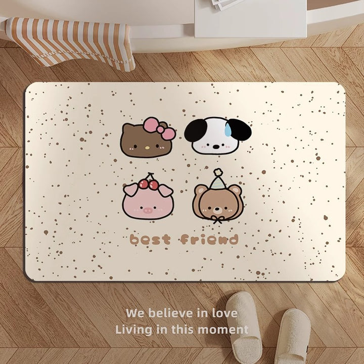 Cute Kitty-Themed Memory Foam Bath Mat Stornfield