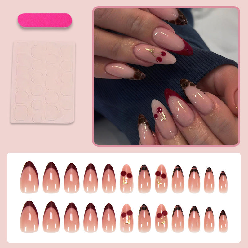 Artificial nail set with elegant ombré designs and glamorous accents Stornfield