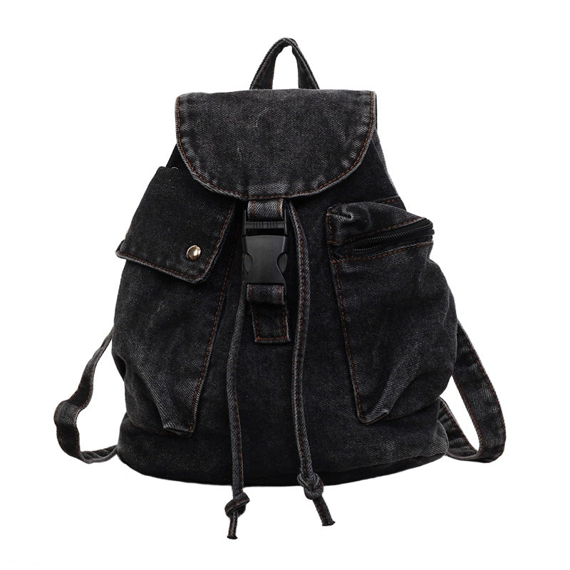 Casual Denim Drawstring Backpack Stornfield