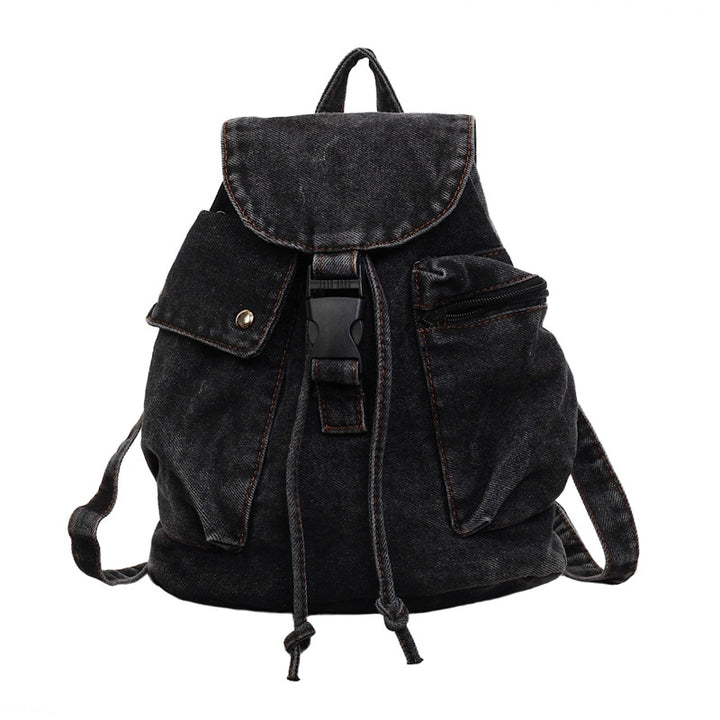 Casual Denim Drawstring Backpack Stornfield