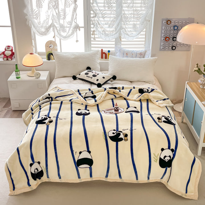 Floral Patterned Fleece Throw Blanket Stornfield
