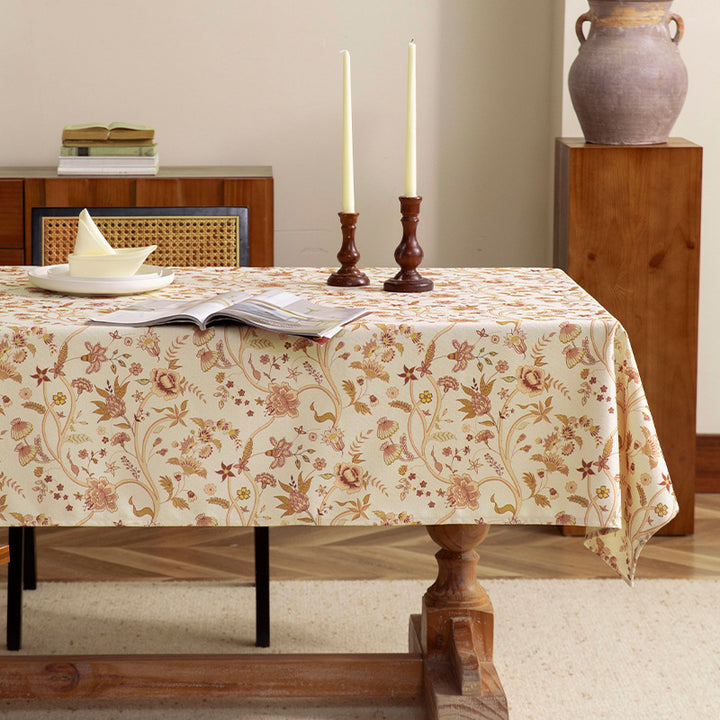 Coated tablecloth in vintage floral pattern made of cotton blend Stornfield