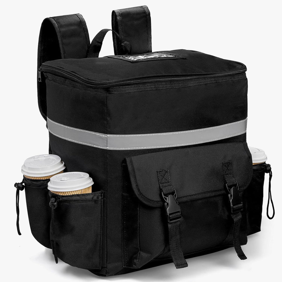 Women's Insulated Pizza Delivery Bag with Drink Holders and Reflective Elements Stornfield