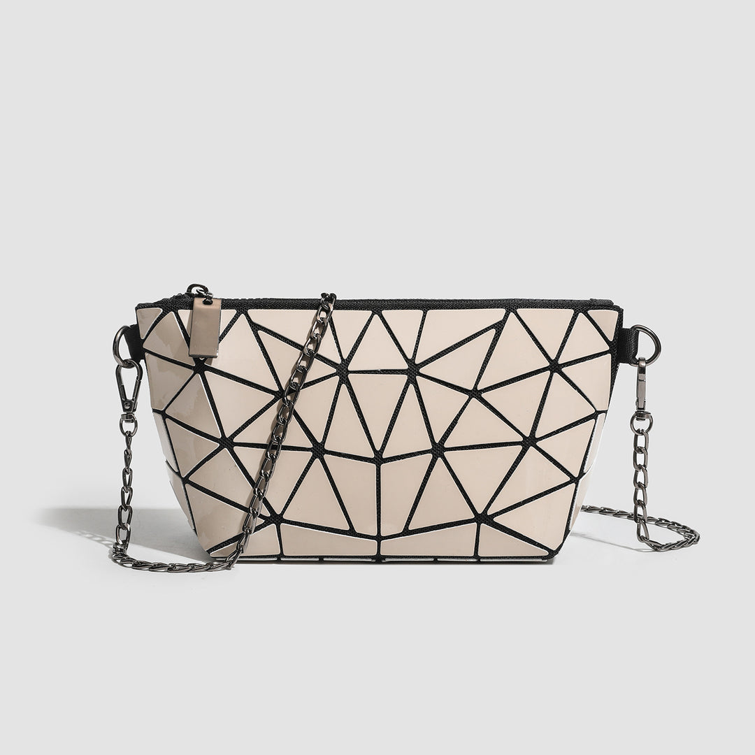 Geometric Patterned Crossbody Clutch Bag