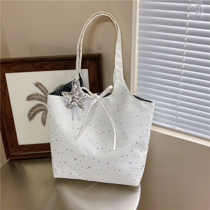 Stylish Star-Printed Tote Handbag