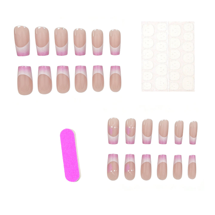Elegant French Tip Glitter Nail Set Stornfield
