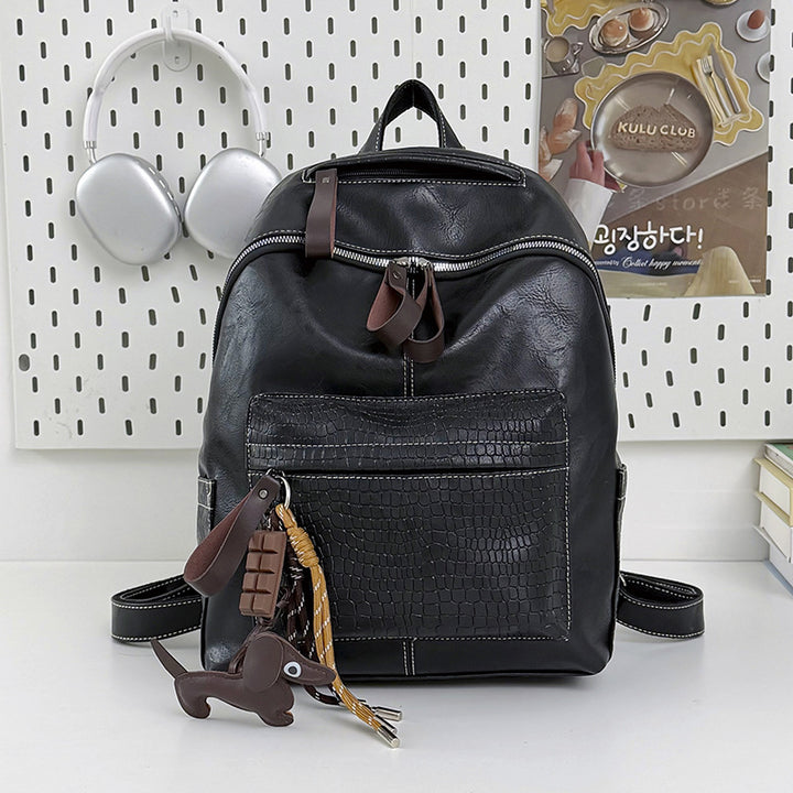 Stylish Crocodile-Patterned Leather Backpack Stornfield