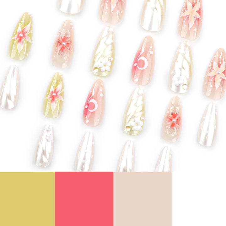 Artful Nail Extensions with Floral and Elegant Design Stornfield