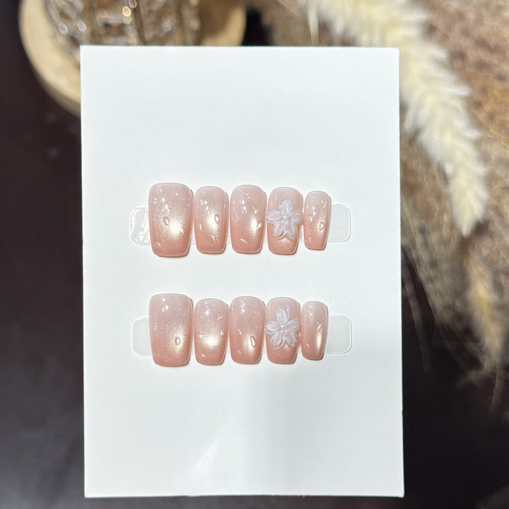 Floral Embellished Press-On Nail Set Stornfield