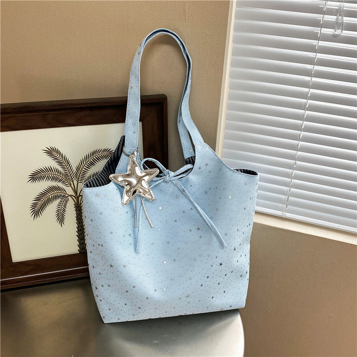 Stylish Star-Printed Tote Handbag