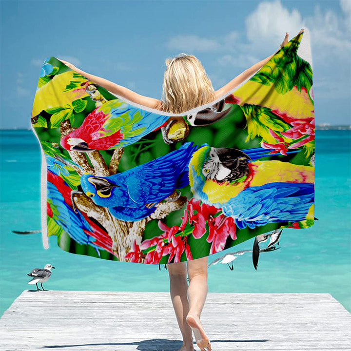 Beach towel with vibrant tropical motif Stornfield