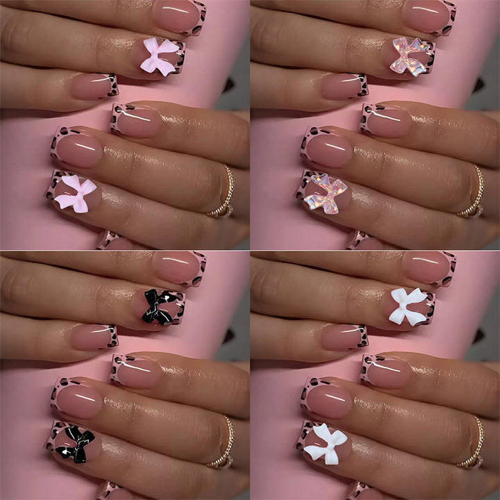 Acrylic nail set with cute bow and flower designs Stornfield