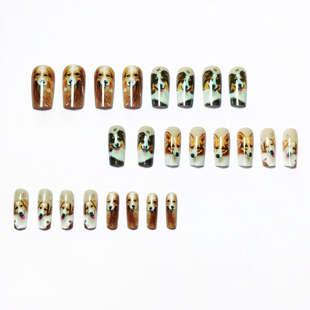 Artificial Nails in Charming Dog Lover Design Stornfield