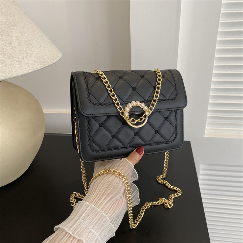 Elegant Quilted Chain-Detail Handbag