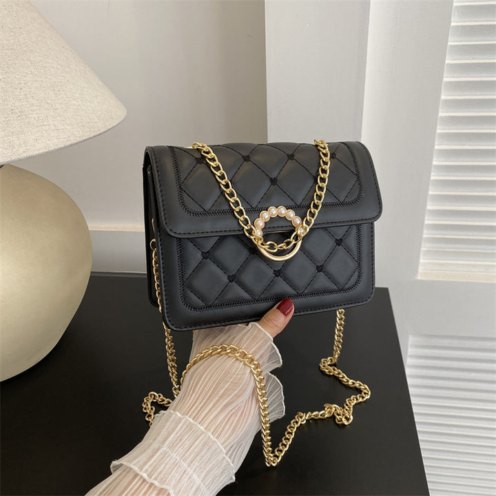 Elegant Quilted Chain-Detail Handbag