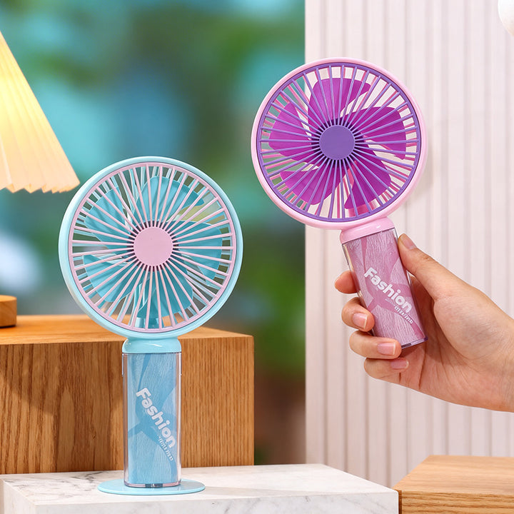Cooling compact portable rechargeable handheld fan with detachable stand and USB charging Stornfield