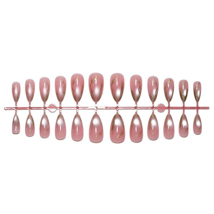 Acrylic nail set with elegant metallic accents Stornfield