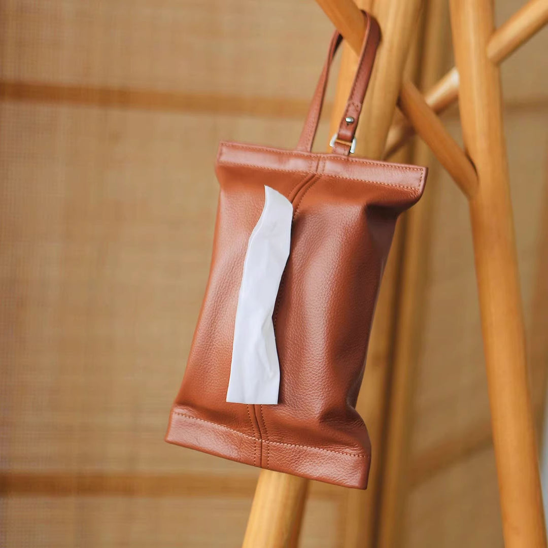 Stylish Leather Tissue Holder Stornfield