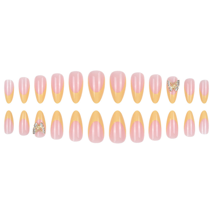 Glamorous Stiletto Press-On Nails with Butterfly Accents Stornfield