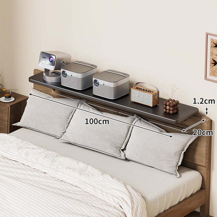 Slim Wall-Mounted Floating Bedside Shelf with Concealed Brackets