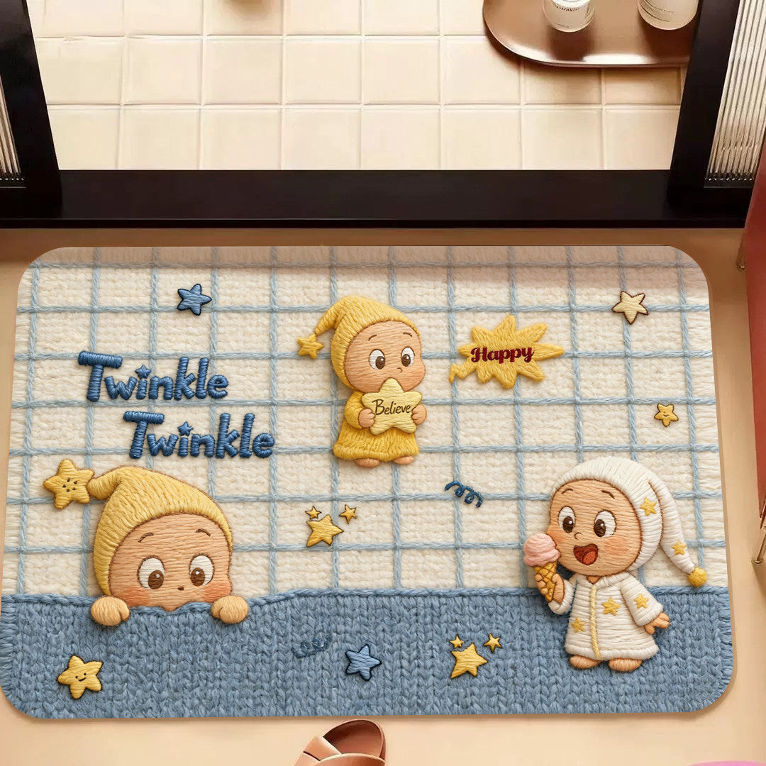 Cartoon-Themed Memory Foam Bath Mat