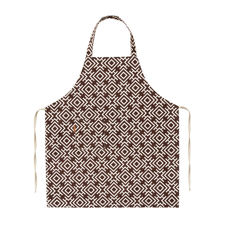 Bistro and chef apron with fine pinstripe structure and sewn-on breast pocket