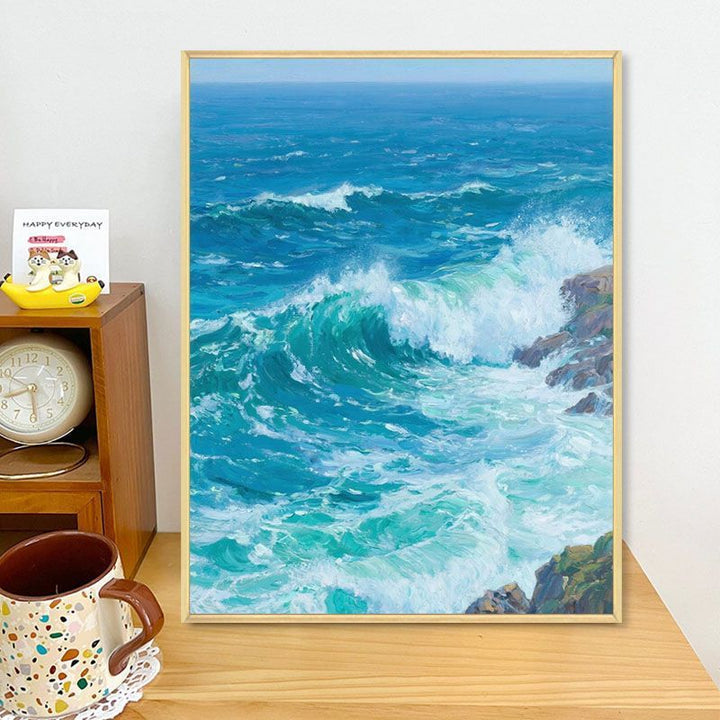 Coastal Wave Artwork Canvas Print Stornfield