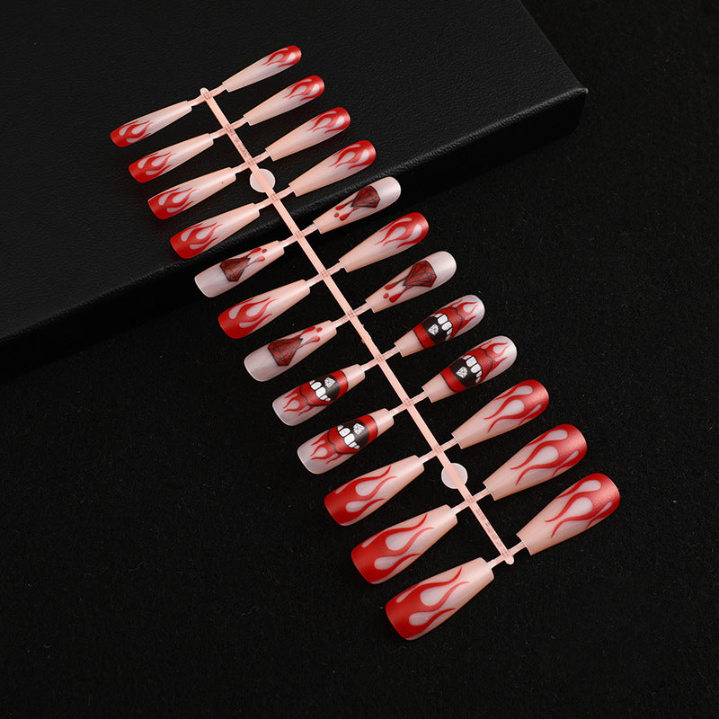 Artificial nails with creative flame patterns Stornfield