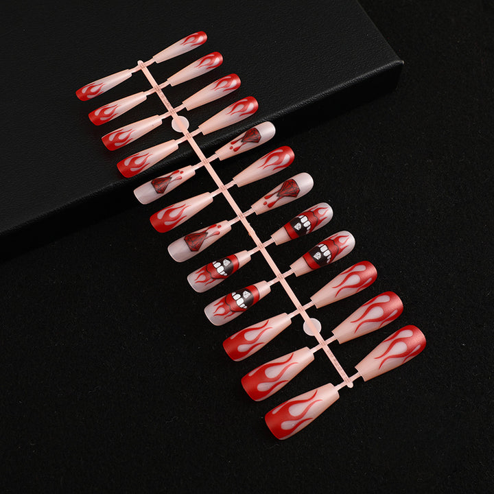 Artificial nails with creative flame patterns Stornfield