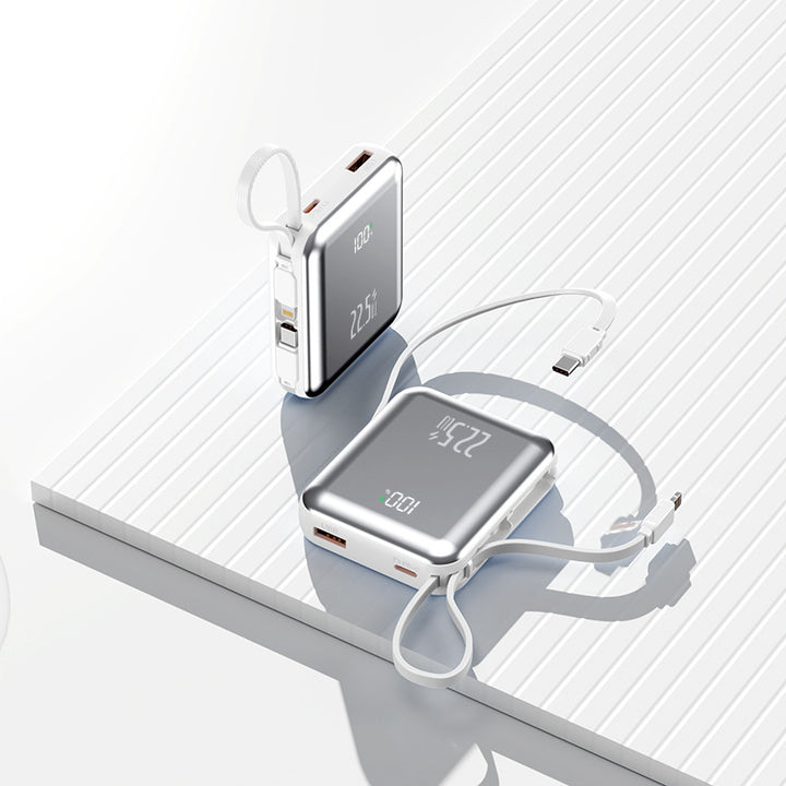 Portable power bank with digital display and integrated cable management Stornfield