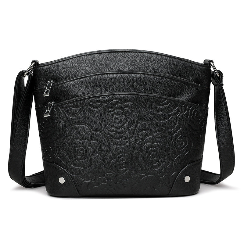 Embossed Floral Crossbody Handbag