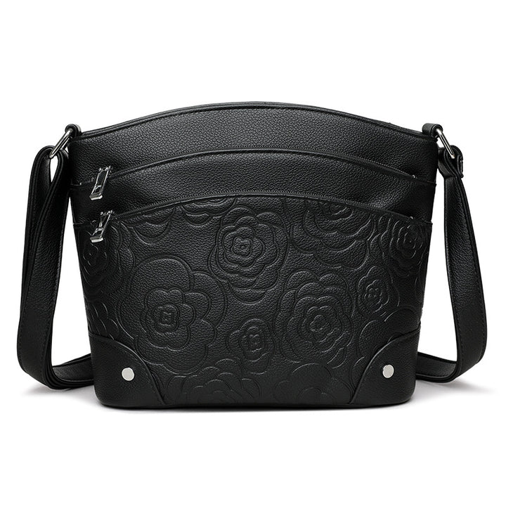 Embossed Floral Crossbody Handbag
