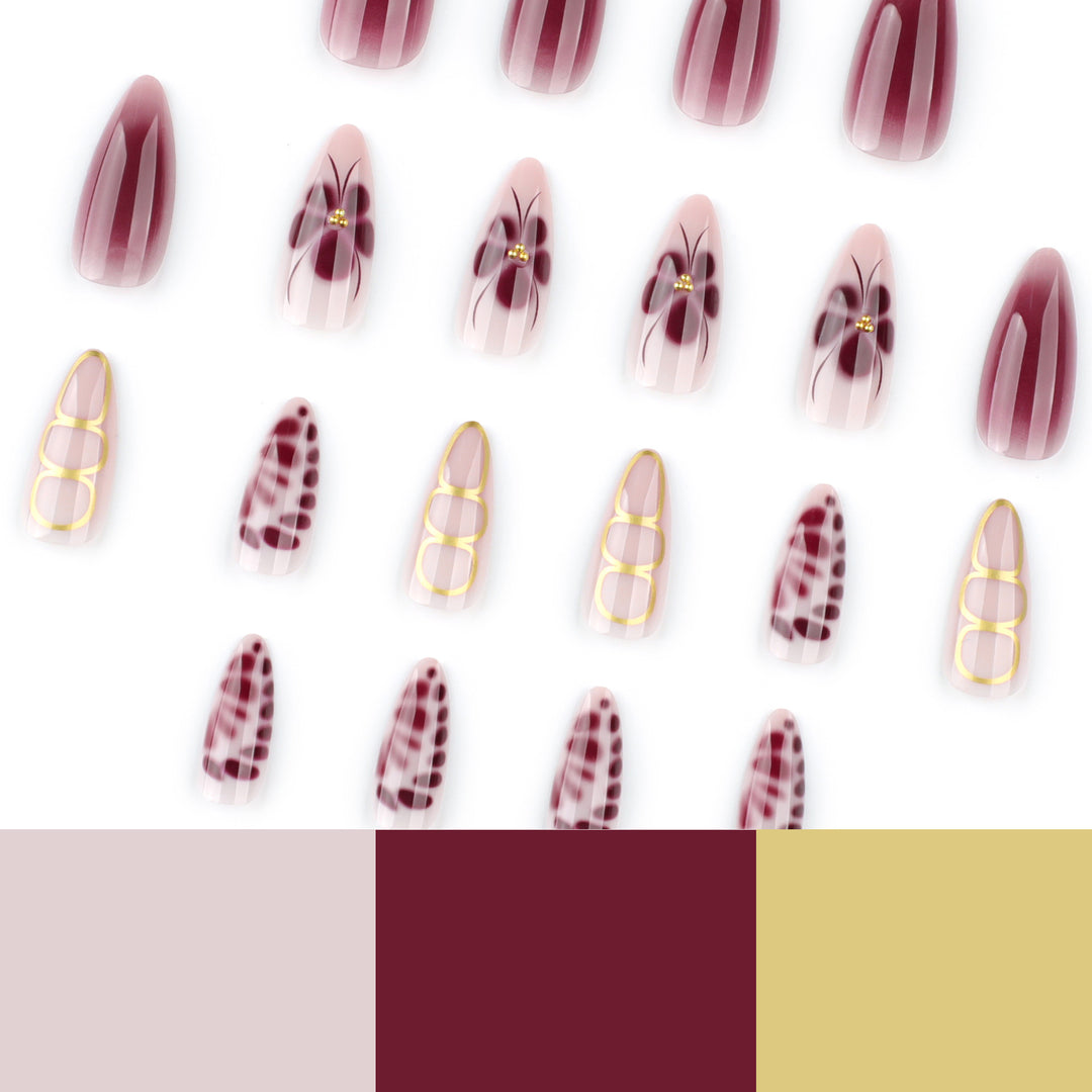 Elegant Nail Art with Floral Design and Glitter Accents Stornfield