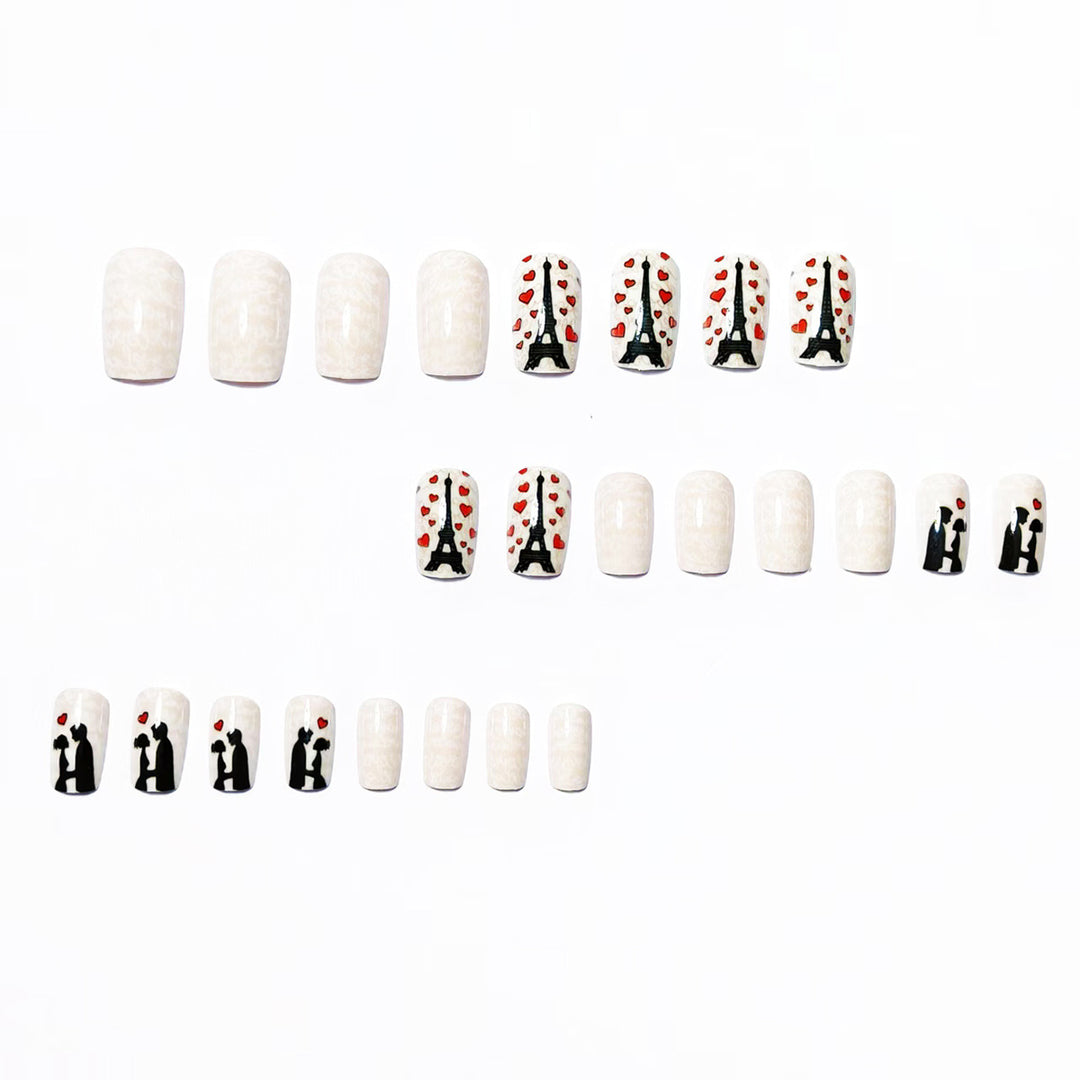 Artificials nails with Romantic Eiffel Tower design Stornfield