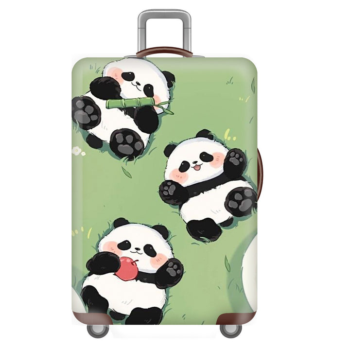 Unisex non-elastic suitcase cover for hard shell trolley with cute panda design, stretch protective cover with handle and wheel openings Stornfield