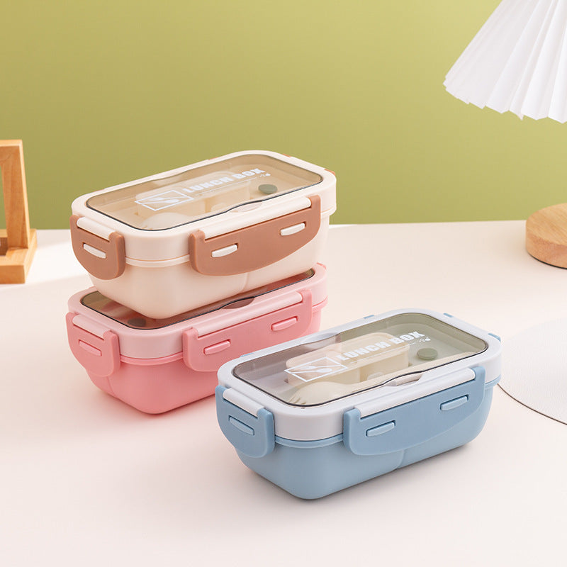 Versatile Multi-Compartment Lunch Box with Integrated Cutlery