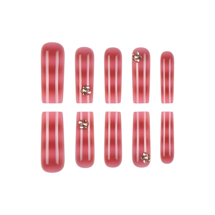 Long Glossy Press-On Nails Design Stornfield