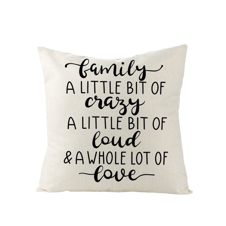 Decorative Linen-Texture Throw Pillow Cover with 'Home Is Where Mom Is' Printed Typography