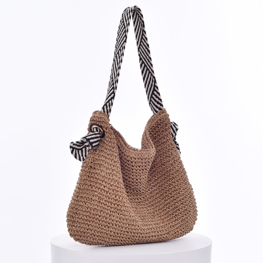 Handmade bucket bag with modern stripe pattern Stornfield