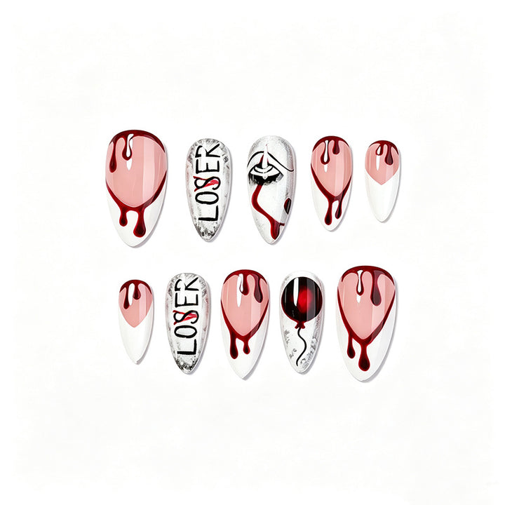 Creative nail art set with bloody and spooky designs Stornfield