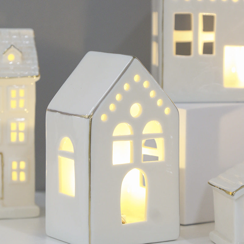 Decorative Ceramic House Lantern Stornfeild