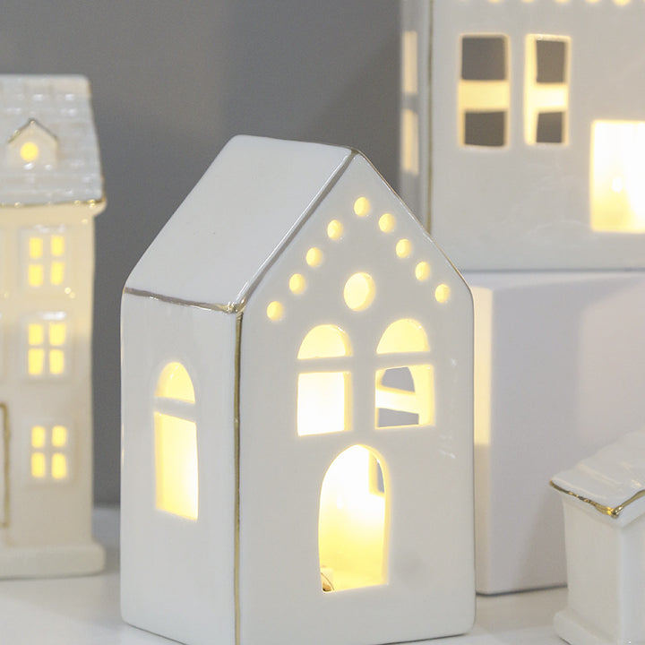 Decorative Ceramic House Lantern Stornfeild