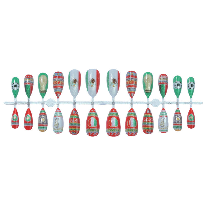 Artificial nail set with festive designs and unique motifs Stornfield