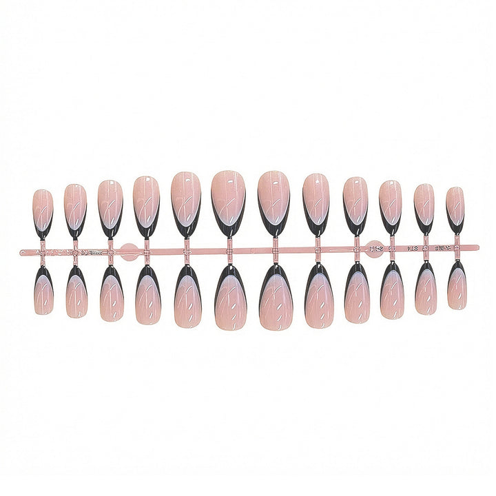 Elegant Leaf-Patterned Press-On Nails Stornfield