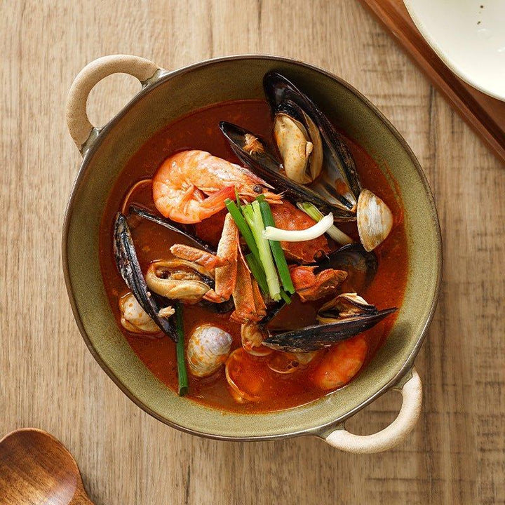 Handcrafted Japanese Ceramic Bowl With Handles | Stornfield