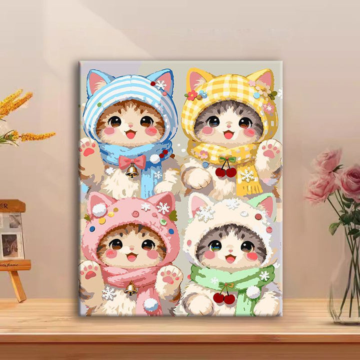 Cute Cat Character Canvas Art Print Stornfield