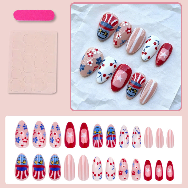 Artificial nail set with creative flower and star designs Stornfield