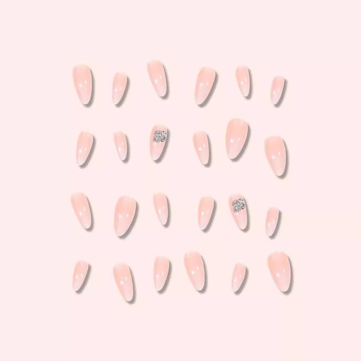 Premium Press-On Nail Set with Elegant Rhinestone Accents Stornfield